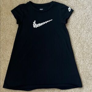 Nike Black T-Shirt Dress with Starry White Swoosh